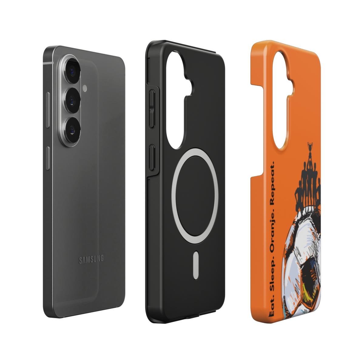 Eat. Sleep. Oranje. Repeat. Magnetic Tough Phone Case – Dutch Football Pride | Samsung & More | PryntoDesigns