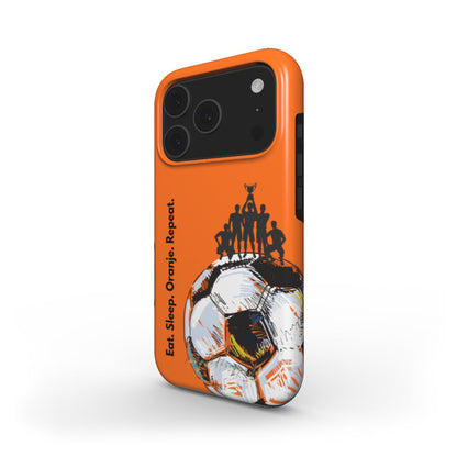 Eat. Sleep. Oranje. Repeat. MagSafe Tough Phone Case – Dutch Football Pride | iPhone | PryntoDesigns