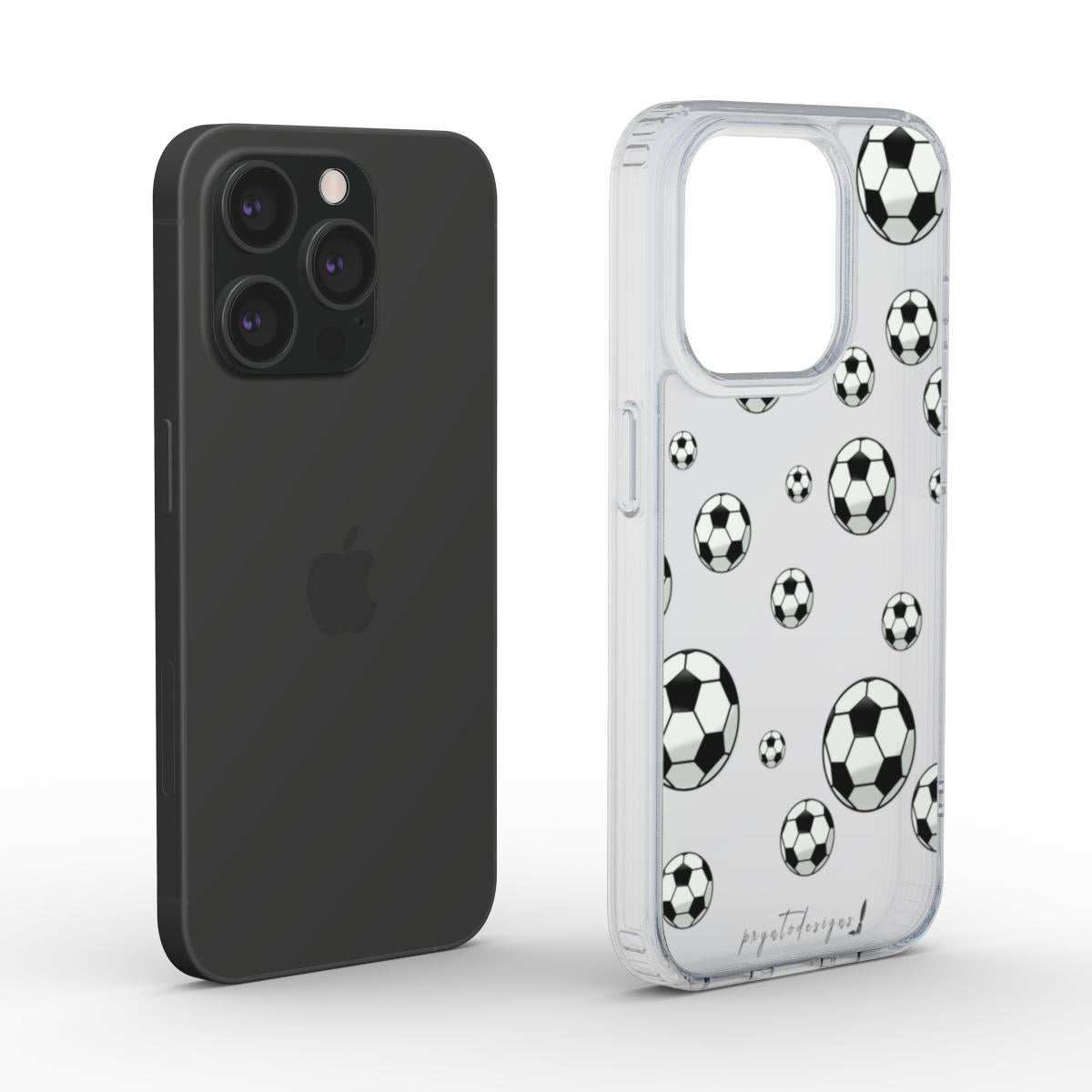 Mad About Football Clear Phone Case – Transparent Football Design | iPhone, Samsung & More | PryntoDesigns