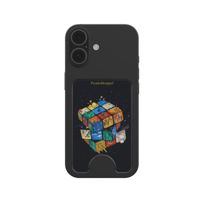 Cosmic Cube Magnetic Wallet Phone Case | Space Art MagSafe Wallet Case for iPhone
